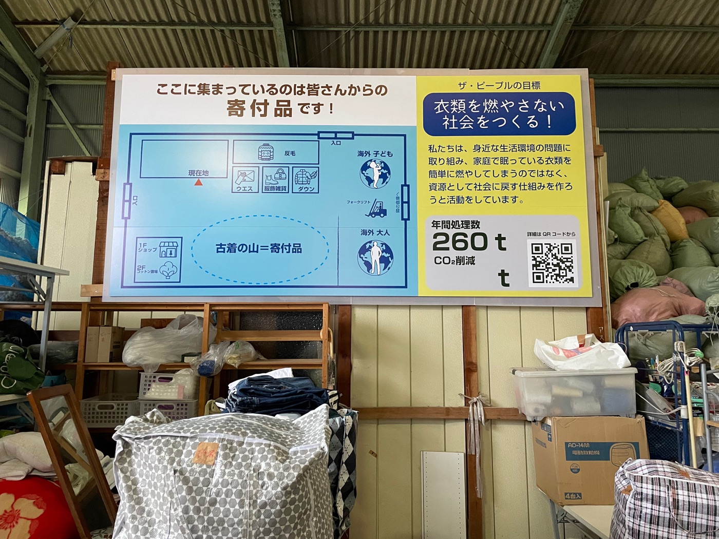 駅の案内板を模した展示物